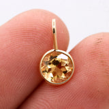 Natural Citrine 14k Yellow Gold Handcrafted Pendant