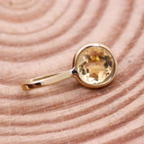 Natural Citrine 14k Yellow Gold Handcrafted Pendant