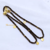 Natural Smoky Quartz Gemstone 925 Silver Beaded Necklace