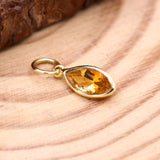 Natural Citrine 14k Yellow Gold Pendant For Her