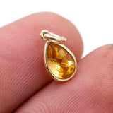 Natural Citrine Gemstone 14k Yellow Gold Pendant