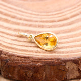 Natural Citrine Gemstone 14k Yellow Gold Pendant