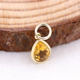 Natural Citrine Gemstone 14k Yellow Gold Pendant