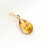 Natural Citrine Gemstone 14k Yellow Gold Pendant