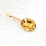 Natural Citrine Gemstone 14k Yellow Gold Pendant