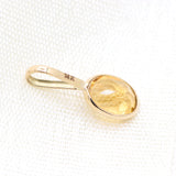 Natural Citrine Gemstone 14k Yellow Gold Pendant