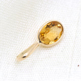 Natural Citrine Gemstone 14k Yellow Gold Pendant