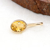 Natural Citrine Gemstone 14k Yellow Gold Pendant