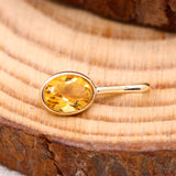 Natural Citrine Gemstone 14k Yellow Gold Pendant