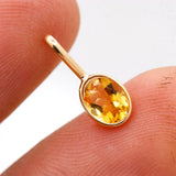 Natural Citrine Gemstone 14k Yellow Gold Pendant