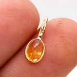 Natural Citrine Gemstone 14k Yellow Gold Pendant