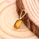 Natural Citrine Gemstone 14k Yellow Gold Pendant