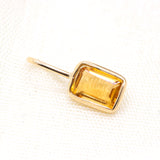 Natural Citrine Gemstone 14k Yellow Gold Pendant