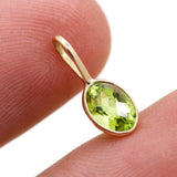 Natural Peridot Gemstone 14k Yellow Gold Pendant