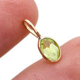 Natural Peridot Gemstone 14k Yellow Gold Pendant