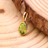 Natural Peridot Gemstone 14k Yellow Gold Pendant