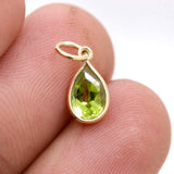 Natural Peridot Gemstone 14k Yellow Gold Pendant