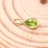 Natural Peridot Gemstone 14k Yellow Gold Pendant