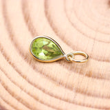 Natural Peridot Gemstone 14k Yellow Gold Pendant