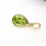 Natural Peridot Gemstone 14k Yellow Gold Pendant