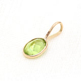 Natural Peridot Gemstone 14k Yellow Gold Pendant