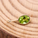 Natural Peridot Gemstone 14k Yellow Gold Pendant