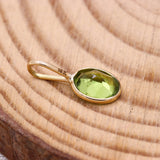 Natural Peridot Gemstone 14k Yellow Gold Pendant