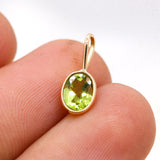 Natural Peridot Gemstone 14k Yellow Gold Pendant