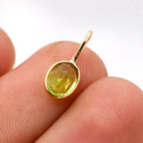 Natural Peridot Gemstone 14k Yellow Gold Pendant