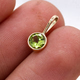 Natural Peridot Gemstone 14k Yellow Gold Pendant