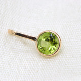 Natural Peridot Gemstone 14k Yellow Gold Pendant