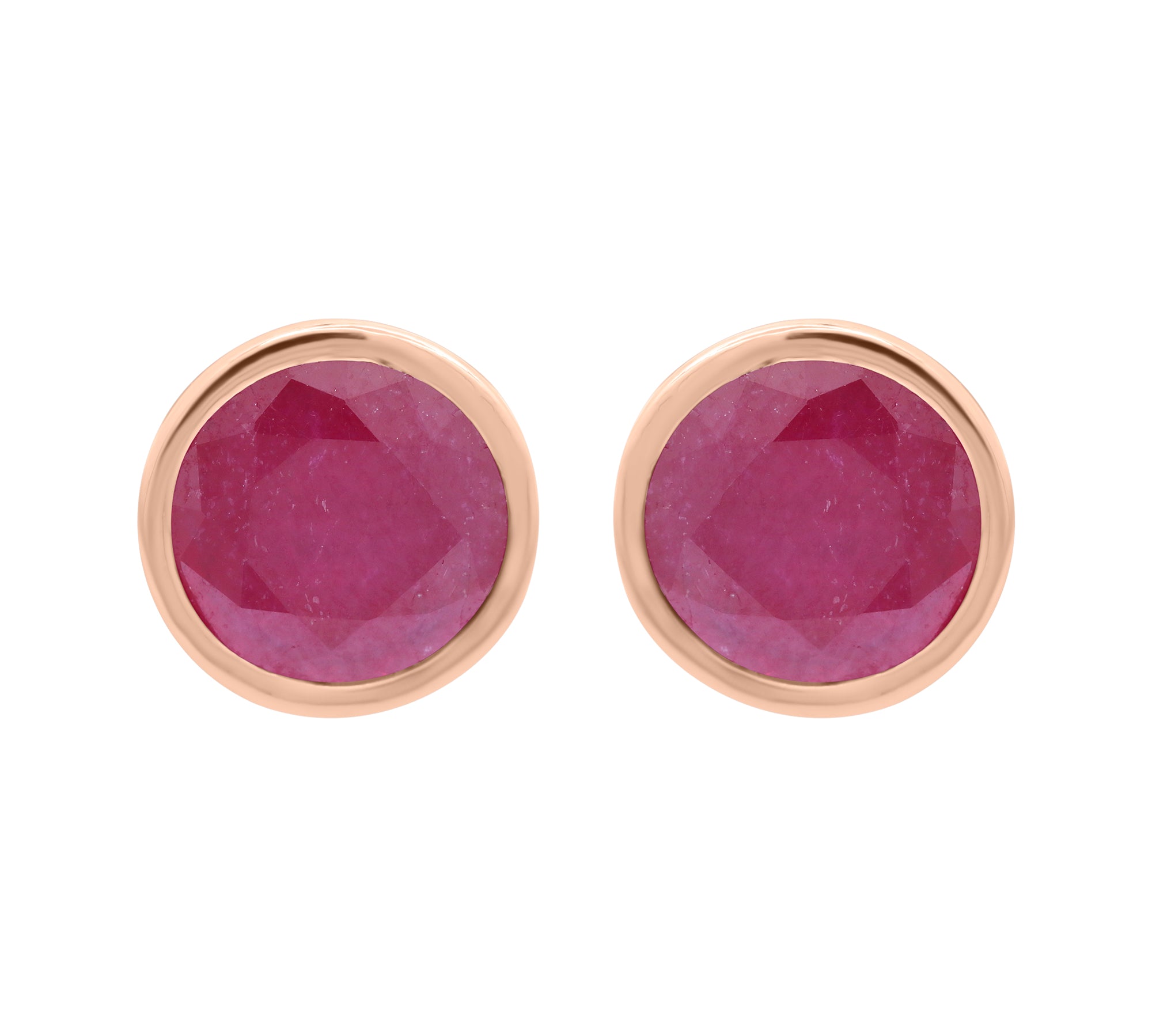 Natural Ruby Gemstone 925 Sterling Silver Stud Earring