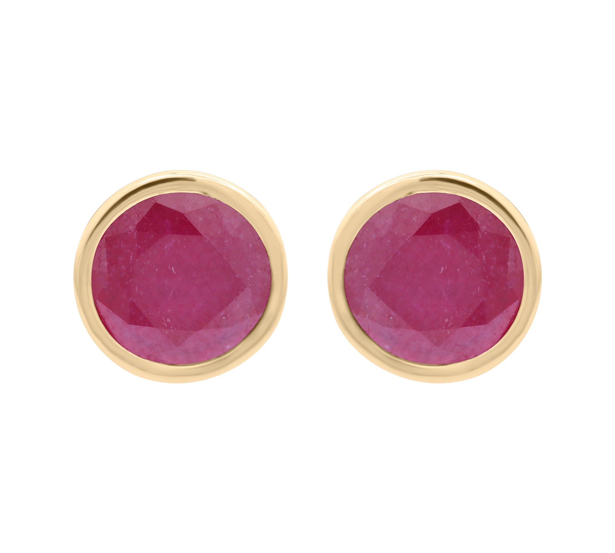 Natural Ruby Gemstone 925 Sterling Silver Stud Earring