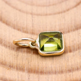 14k Yellow Gold Natural Peridot Gemstone Pendant