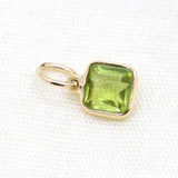 14k Yellow Gold Natural Peridot Gemstone Pendant