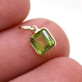 14k Yellow Gold Natural Peridot Gemstone Pendant