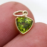 14k Yellow Gold Natural Peridot Gemstone Pendant