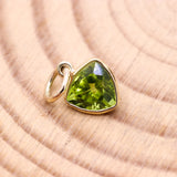 14k Yellow Gold Natural Peridot Gemstone Pendant