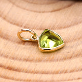 14k Yellow Gold Natural Peridot Gemstone Pendant