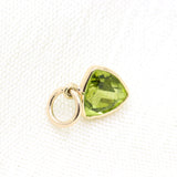 14k Yellow Gold Natural Peridot Gemstone Pendant