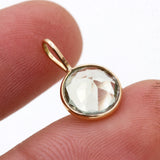 14k Yellow Gold Natural Green Amethyst Gemstone Pendant