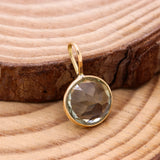 14k Yellow Gold Natural Green Amethyst Gemstone Pendant