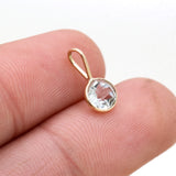 14k Yellow Gold Natural Green Amethyst Gemstone Pendant