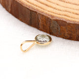 14k Yellow Gold Natural Green Amethyst Gemstone Pendant