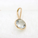 14k Yellow Gold Natural Green Amethyst Gemstone Pendant