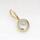 14k Yellow Gold Natural Green Amethyst Gemstone Pendant