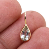 14k Yellow Gold Natural Green Amethyst Gemstone Pendant