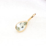 14k Yellow Gold Natural Green Amethyst Gemstone Pendant