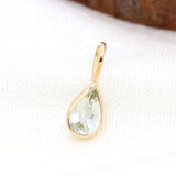 14k Yellow Gold Natural Green Amethyst Gemstone Pendant