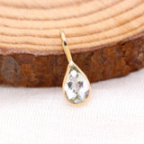 14k Yellow Gold Natural Green Amethyst Gemstone Pendant